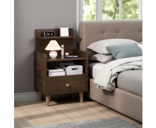 Wholesale Night Stand, Wood Bedside Tables with Drawers and Storage Shelves