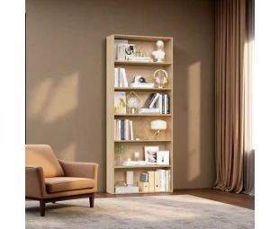 Wholesale Freestanding Display Storage Shelves, 6-Tier Open Bookcase and Solid Wood Bookshelf