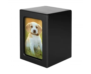 Gandum Memorial Pet Kayu Adat dengan Bingkai Foto - Anjing Anjing Peribadi Urn