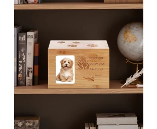 Custom Wooden Pet Urn | Personalized Memorial for Dogs & Cats Ashes, Engraved Keepsake Urn