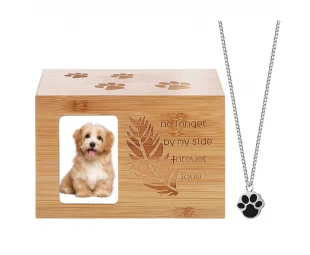 Custom Wooden Pet Urn | Personalized Memorial for Dogs & Cats Ashes, Engraved Keepsake Urn