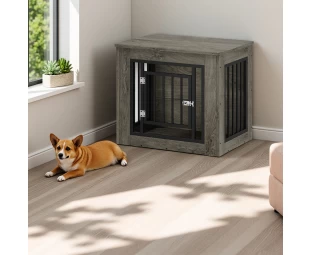 Mobili per casse per cani personalizzati, gabbia per cani fusion in legno di ferro, cani per cani da interno, tavolo da estremità laterale