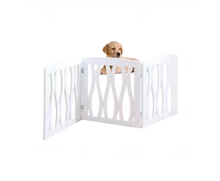 Wholesale Wooden Pet Gate, Foldable and Freestanding, Wooden Pet Fence for Stairs Hallways Doorways