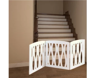 Wholesale Wooden Pet Gate, Foldable and Freestanding, Wooden Pet Fence for Stairs Hallways Doorways