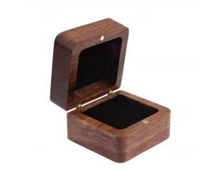 Wholesale Personalized Wooden Ring Box, Square Ring Holder Box with Single Slot