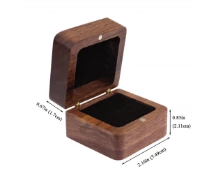 Wholesale Personalized Wooden Ring Box, Square Ring Holder Box with Single Slot