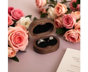 Wholesale Wooden Ring Box Wedding Ring Box for Proposal, Handmade Wooden Ring Storage Box
