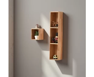 Custom Solid Wood Wall-Mounted Display Shelf, Floating Wall Mounted Wooden Organizer