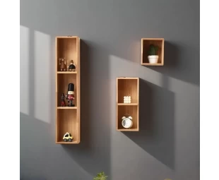 Custom Solid Wood Wall-Mounted Display Shelf, Floating Wall Mounted Wooden Organizer