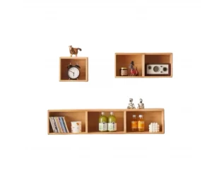Custom Solid Wood Wall-Mounted Display Shelf, Floating Wall Mounted Wooden Organizer