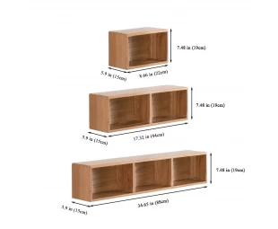 Custom Solid Wood Wall-Mounted Display Shelf, Floating Wall Mounted Wooden Organizer
