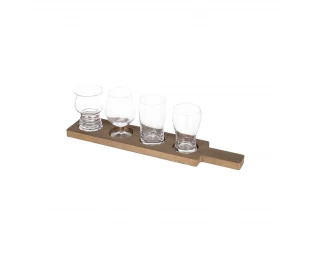 Wholesale Rustic Wooden Tray Brown Solid Wood Beer Cup Holder