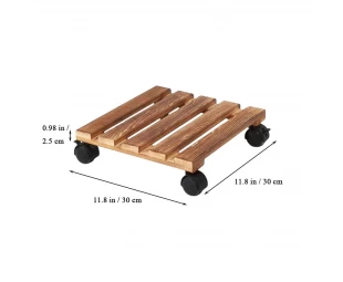 Caddy pianta in legno all'ingrosso, supporto per piante con ruote bloccabili