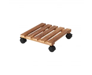 Caddy pianta in legno all'ingrosso, supporto per piante con ruote bloccabili