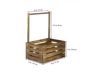 Wholesale Wooden Baby Shower Crate, Storage Basket with Handle, Newborn Welcome Gift Basket