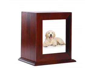 Wholesale Wood Pet Urn with Photo Frame, Pets Ashes Box Memorial Box for Animal Ashes