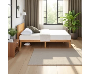 Wholesale Solid Wood Bed Frame, Queen Size Bed Base, Luxury Modern Wooden Double Bed