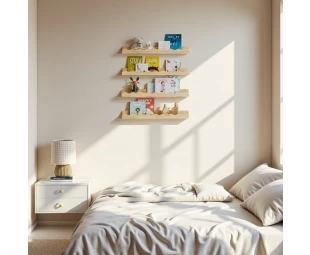 Wholesale Wood Floating Kids' Book Shelves, for Wall Decor and Storage