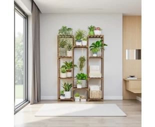 Wholesale Wooden Plant Stand Indoor Outdoor, Large Plant Rack for Multiple Plants