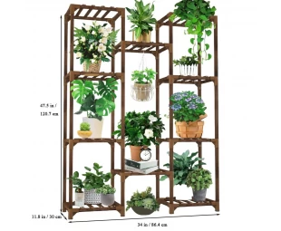 Wholesale Wooden Plant Stand Indoor Outdoor, Large Plant Rack for Multiple Plants