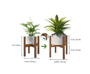 Wholesale Bamboo Adjustable Plant Stand, Stable Flower Pot Holder for Living Room