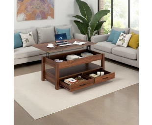 Customed Lift Top Coffee Table with Drawers and Hidden Compartment