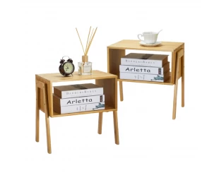 Wholesale Bamboo Stackable Nightstand, Wood Living Room End Tables