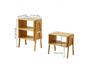 Wholesale Bamboo Stackable Nightstand, Wood Living Room End Tables