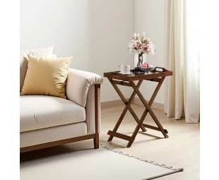 Wholesale Wooden Folding Tray Table, Modern End Table for Living Room, Bedroom
