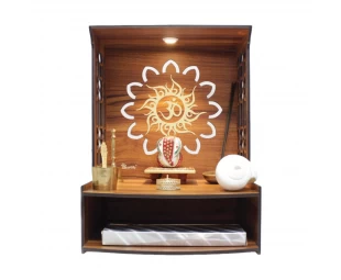 Wholesale Wall Mounted Wooden Puja Mandir for Office, Home Puja Temple Stand