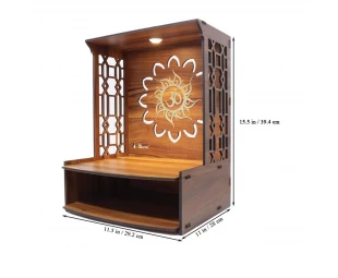 Wholesale Wall Mounted Wooden Puja Mandir for Office, Home Puja Temple Stand