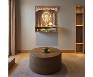 Custom Wall Hanging Home and Office Puja Mandir Temple Wooden Pooja Stand