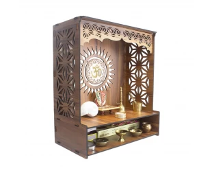 Custom Wall Hanging Home and Office Puja Mandir Temple Wooden Pooja Stand