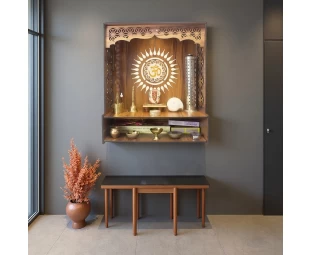 Custom Wall Hanging Home and Office Puja Mandir Temple Wooden Pooja Stand