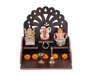 Wholesale Fully Handmade Beautiful Wooden Wall Hanging Puja Temple for Home God Stand