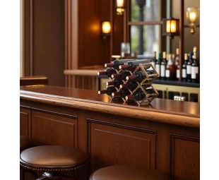 Wholesale Foldable Wooden Wine Rack Organizer Countertop Wine Storage Racks