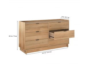 Factory Custom Simply Modern 6-Drawer Double Dresser for Bedroom, Chest of Drawers