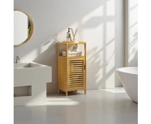 Custom Bamboo Freestanding Bathroom Storage Cabinet, Sofa Side Table for Living Room