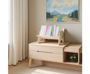 Wholesale Small Wooden Book Rack Desktop Storage Display Organizer Solid Pine Bookshelf