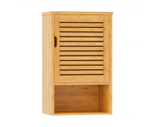 Wholesale Bamboo Wall Mounted Storage Cabinet with Single Door and Adjustable Inner Shelf