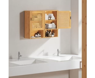 Wholesale Bamboo Wall Mounted Storage Cabinet with Single Door and Adjustable Inner Shelf