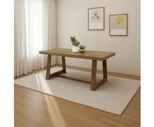Customized Large Rectangular Solid Wood Rustic Dining Table Household Kitchen Table
