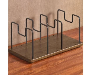 Custom Metal Wood Desktop Organizer Rack Adjustable Bookshelf Magazine Stand
