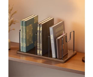 Custom Metal Wood Desktop Organizer Rack Adjustable Bookshelf Magazine Stand