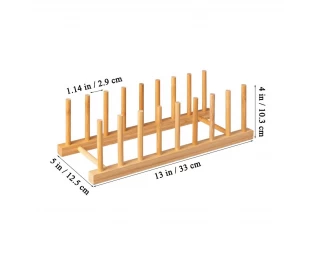 Wholesale Bamboo Storage Holder Dish Plate Bowl Cup Book Cutting Board Drying Rack Drainer Stand