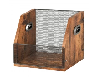 Wholesale Desktop Metal Wooden Vinyl Record Storage Crate Album Holder