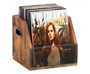 Wholesale Desktop Metal Wooden Vinyl Record Storage Crate Album Holder