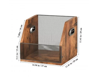 Wholesale Desktop Metal Wooden Vinyl Record Storage Crate Album Holder