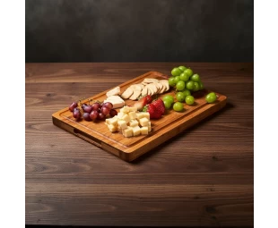 Wholesale Bamboo Wood Cutting Board with Side Handles and Juice Grooves