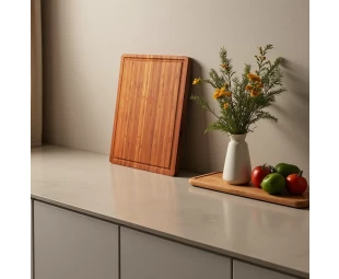 Wholesale Bamboo Wood Cutting Board with Side Handles and Juice Grooves